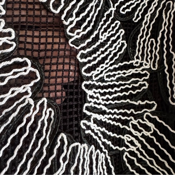 Ming Wang Floral Embroidered Knit Jacket Black and White Size L - Picture 11 of 15